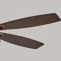Ventilateur de plafond avec lumière LED, moteur DC silencieux, réversible, grain de bois, télécommande sans fil, boîtier rétro en bronze rouge pour salon