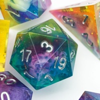 Pour les donjons polyédriques à bords tranchants en résine et les dragons RPG Color Mixing Glitter 7 pièces Dice Set avec emballage personnalisé