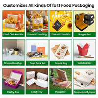 Boîte à compartiments personnalisée éco-responsable pour mini-smash burger avec coupelle à sauce, emballage pour poulet frit, wraps et frites, pour restauration rapide
