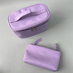 Juego de 2 Bolsas de Aseo Impermeables para Viaje, Organizador de Maquillaje de PU de Gran Capacidad con Asa para Venta al por Mayor y Actividades al Aire Libre - Product Image 5