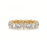 Bagues fines en argent sterling 925 plaqué or 14 carats, avec moissanite VVS, en forme de cœur et de cercle, pour femme