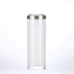 Gobelet droit isotherme en acier inoxydable 304 de 20 oz, blanc, vierge pour sublimation, à personnaliser, effet globe à neige pailleté - Product Image 1