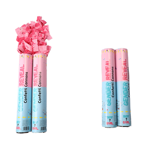 Eco-Friendly 60cm Cannoncino Spara Coriandoli in Carta per Feste di Rivelazione del Sesso del Bambino, Blu Rosa, a Cuore, per Celebrazioni di Nascita Maschio o Femmina - Product Image 1