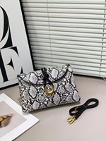 Sac à main bandoulière en cuir de serpent de haute qualité, style Shu Qi, pour femme, modèle Liberta Envelope Clutch