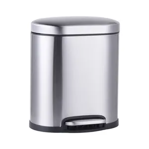 ปริมาณสูงถังขยะห้องครัว 5L รันเวย์รูปร่างถังขยะสแตนเลสขั้นตอนเหยียบถังขยะพร้อมถังด้านใน