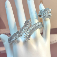 Cuivre 18K Or Réel Électrolytique Blé Oreille Bracelet Bague Ensemble Personnalisé Exquis Brillant De Luxe
