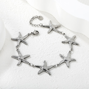 Bracelet étoile de mer pour femmes, en acier inoxydable doré, thème océan, bijoux à la mode, cadeau, design géométrique - Product Image 4