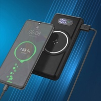 Último producto nuevo y popular 2025 LED pantalla digital banco de energía inalámbrico magnético banco de energía 10000mAh con cable