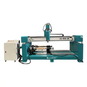 CA1650 Double Rotary 4 Axis Wood Cylinder 3d Engraving CNC Router For Sculpture Furniture Legs Making