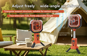 Ventilateur de camping portatif Mist à 4 vitesses avec minuterie et lumière, rechargeable par USB, pour voiture/camping-car, usage extérieur - Product Image 3