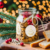 Rouleau d'autocollants de Noël de luxe avec estampage à chaud doré, étiquettes décoratives auto-adhésives pour emballage cadeau