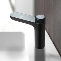 Keran Wastafel Digital Modern Warna Hitam Matte, Keran Mixer Satu Lubang, Keran Kamar Mandi Chrome