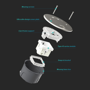 SINOAMIGO Receptáculo de Suelo Redondo con Tapa Abatible, 1 Salida, Puerto USB-A, Placa de Latón, Caja Eléctrica <span class=keywords><strong>para</strong></span> Suelo - Product Image 4
