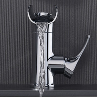 Robinet de salle de bain d'hôtel de luxe moderne robinet de lavabo mitigeur en laiton gris pour lavabo