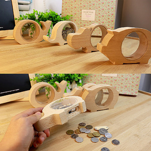 Tirelire en bois créative <span class=keywords><strong>LYP</strong></span> Brand L-2061, design animal mignon, décoration d'intérieur, boîte à monnaie, rangement de pièces de monnaie, logo personnalisable, emballage - Product Image 4