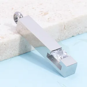 Médaillon cubique détachable en acier inoxydable, cendres de crémation, urne, Cube de pâques avec collier pendentif en Zircon pour commémorer les proches