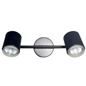 <span class=keywords><strong>Lampe</strong></span> à rail fixe à douille GU10 Abat-jour noir cylindrique <span class=keywords><strong>avec</strong></span> applique arrière en nickel brossé pour projet d'hôtel - Product Image 3