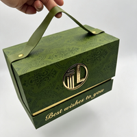 Boîte cadeau de luxe à rabat avec poignée en PU pour cadeaux de mariage, cadeaux de fête, emballage