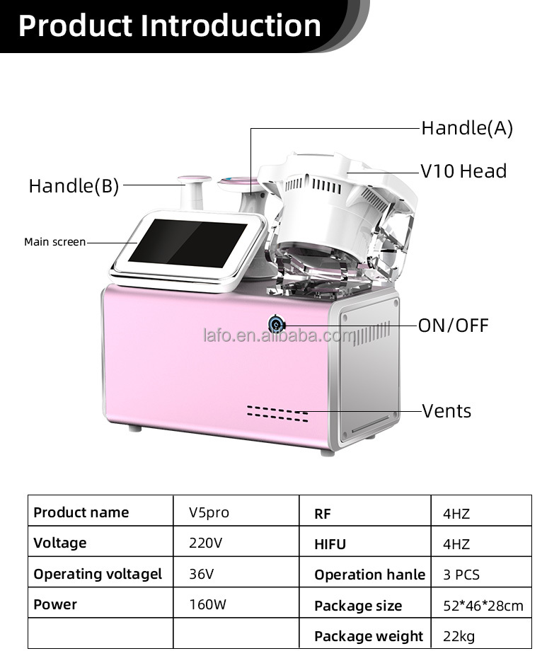 LF-165B high quality 40k cavitation ultrasonic V10 hifu rf bio body slimming machine