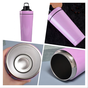 Botella de batido de proteínas al por mayor de 750ml, logotipo personalizado, termos térmicos de acero inoxidable, taza para gimnasio, viaje, deporte, botellas de agua aisladas - Product Image 4