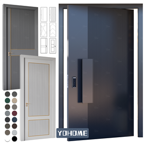 Porte d'entrée en aluminium avec finition bois standard USA, porte d'entrée Florida avec cadre, porte extérieure à rupture de pont thermique, porte d'entrée de luxe pour maison - Product Image 6