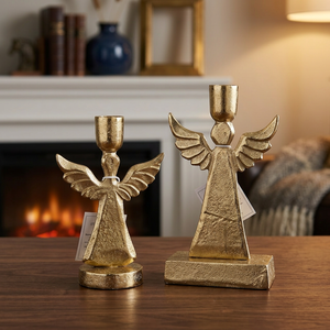 Sonnet Decor Golden <b>Angel</b> Candlestick Holder Aluminum Handmade Home Decoration Durable Design Christmas - Product Image 1