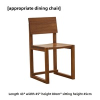 Chaise de salle à manger en bois massif de style chinois, inspirée du Wabi-Sabi, avec dossier et application pour balcon, joints à mortaise et tenon