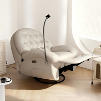 Fauteuil inclinable électrique de style minimaliste, chaise simple en similicuir pour salon, fauteuil de détente inclinable.