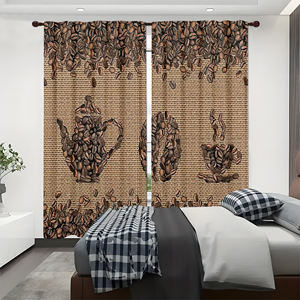 Cortinas Transparentes Florales Marrón Púrpura Vintage 90gsm Modernas de Lujo Personalizables con Bolsillo para Barra, Aislantes y con Filtro de Luz Voile 3D - Product Image 2