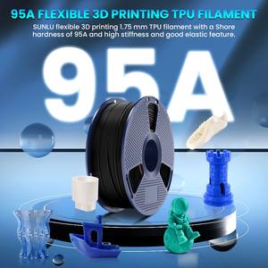 Filament SUNLU TPU 95A 0,5 kg 1,75 mm pour imprimante 3D, haute élasticité, résistant à la chaleur, livraison rapide, options multicolores - Product Image 2