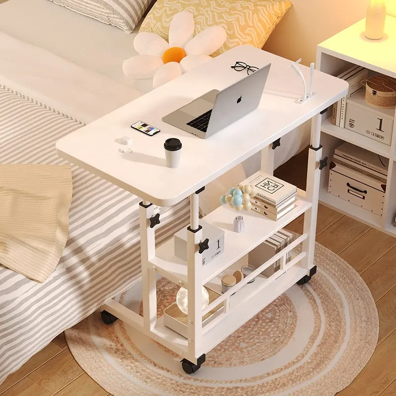 작은 이동식 간단한 어린이 학생 임대 기숙사 홈 침실 침대 옆 공부 책상 높이 조절 가능한 사무실 컴퓨터 테이블