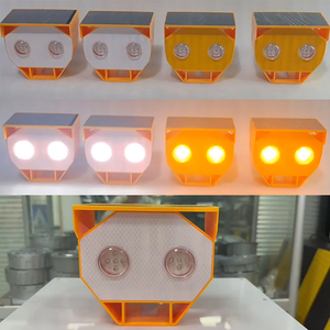 Feu de signalisation routière à <span class=keywords><strong>LED</strong></span> jaune étanche IP68, solaire, clignotant, de qualité professionnelle, pour la sécurité des chantiers et la circulation - Product Image 4
