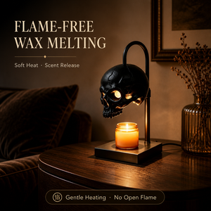 Bestseller: Skulpturierte Totenkopf-Elektrokerzen-Wärmelampe für Halloween-Schlafzimmer-Styling - Product Image 3