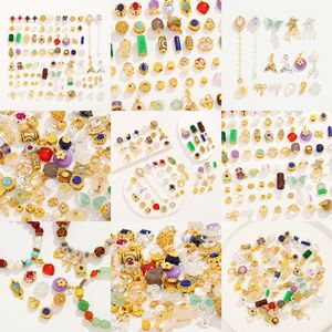 NANTONG Cuentas espaciadoras de cobre chapadas en oro de 18K, colgante geométrico estilo chino, accesorios de joyería DIY, tamaño mediano - Product Image 4