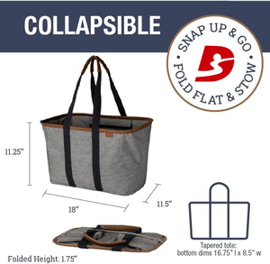 Fourre-tout pliable <span class=keywords><strong>Heather</strong></span> Sac fourre-tout structuré avec poignées Fond renforcé Sac d'épicerie réutilisable Sac à provisions - Product Image 3