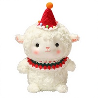 Peluche Mouton Kawaii Apaisant 40CM en Tissu Doux Brossé, Poupée Tendance avec Broderie Exquise, Coton PP Haute Élasticité, Cadeau Décoratif