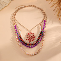 Collier ras du cou pour femme, style européen et américain, géométrique, multicouche, en résine tressée, inspiré de la plage et de l'océan
