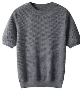 Suéter de Punto Personalizado para Hombre, Jersey de Lana Pura, Camiseta Casual de Manga Corta, Suéter Pullover, Fabricante de Suéteres de Punto para Hombre - Product Image 4