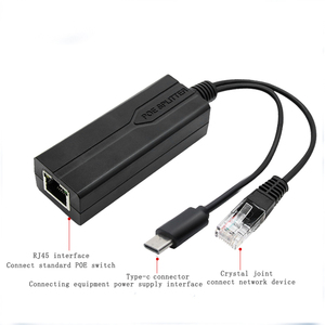 IEEE802.3af/at Standard 48V 2.4A Type-C USB C Output 10/100Mbps 15W POE <b>Adapter</b> POE for Security Camera <b>Wireless</b> - Product Image 2