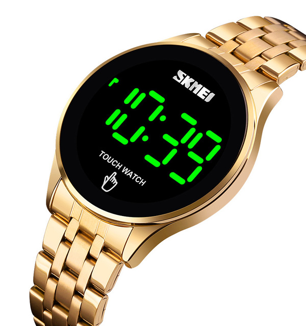 Orologio Digitale Uomo Touch LED Watches Screen Steel Wristwatch for Men 30m Waterproof Skmei 1579
