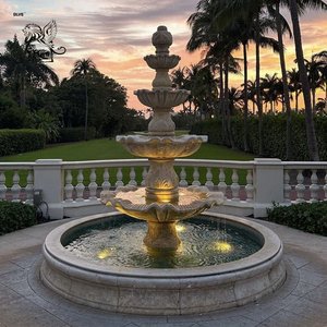 BLVE Design moderno decorativo intagliato a mano in pietra naturale fontana <span class=keywords><strong>da</strong></span> <span class=keywords><strong>giardino</strong></span> a 3 livelli fontane in marmo per esterni - Product Image 4
