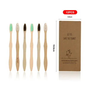 Dagelijks Gebruik Product Fabriek Verkopen Nylon Zachte Golvende Borstelharen Bamboe Tandenborstel Pack Van 4