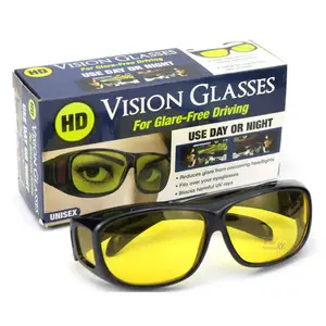 Nouvelles lunettes de soleil de protection durables anti-éblouissement voiture vision nocturne lunettes de conduite avec lentille jaune