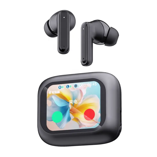 A8 Plus Sports Earphone Color Touch Screen Charging Case ANC Noise Reduction Hifi Stereo Earbud Headphone Smart Control Wireless