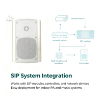 Haut-parleur IP mural SIP741T pour usage commercial, enceinte PA intérieure pour diffusion audio de fond dans les écoles et les hôpitaux