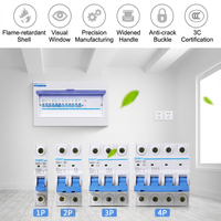Interruptor Automático Miniatura (MCB) CHINT NBE7, Capacidad de Ruptura de 6kA, 1P/2P/3P/4P, Tipo C, 63A, PA66, Certificado CE, Nueva Serie Kunlun
