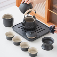 Service à thé Kung Fu de voyage portable comprend un étui en cuir composants en céramique pour la cérémonie du thé et les tasses ensembles de café et de thé fabriqués à la main