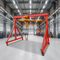 Mini-grue portative à hauteur réglable, 1 tonne, chariot élévateur mobile à cadre en acier, roues pivotantes universelles, utilisation en atelier
