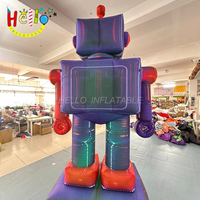 Robot gonflable géant avec éclairage LED, mascotte mécanique rétro science-fiction pour la décoration d'événements