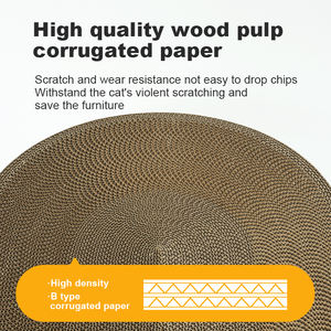 Çizilmeye dayanıklı Oval kedi tırmalama pedleri ile Modern dayanıklı oluklu kağıt kedi ağacı karton Scratcher - Product Image 6